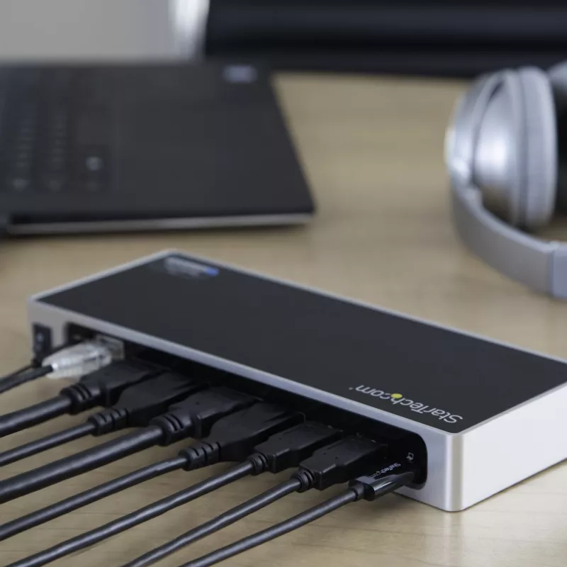 StarTech.com USB-C ja USB-A dokk – kahe monitori 4K 60Hz dokk DisplayPort + HDMI – hübriidne USB 3.0 dokkimisjaam USB-C või USB-A sülearvutitele – 6x USB Type-A, GbE – USB 3.1 Gen 1 – Mac/Windows