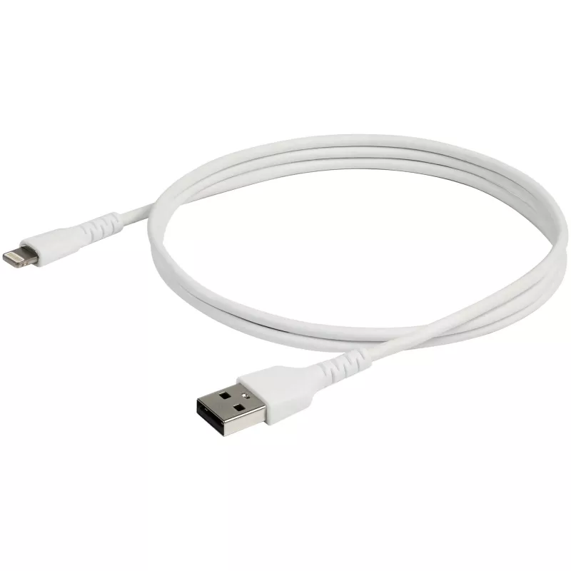 StarTech.com 3 jala (1m) vastupidav valge USB-A kuni Lightning kaabel - tugev, töökindel aramiidkiuga USB tüüp A kuni Lightning laadija/sünkroonimise toitekaabel - Apple MFi sertifitseeritud iPad/iPhone 12