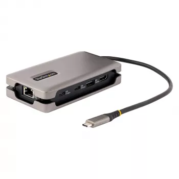 StarTech.com USB-C mitme pordiga adapter, 4K 60Hz HDMI 2.0b, HDR, USB 3.2 Gen 2 10Gbps jaotur (2xUSB-C, 1xUSB-A), 100W PD läbipääs, mini reisidokk, 12 inch/30cm kaabel, sülearvuti dokkimisjaam