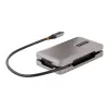 StarTech.com USB-C mitme pordiga adapter, 4K 60Hz HDMI 2.0b, HDR, USB 3.2 Gen 2 10Gbps jaotur (2xUSB-C, 1xUSB-A), 100W PD läbipääs, mini reisidokk, 12 inch/30cm kaabel, sülearvuti dokkimisjaam