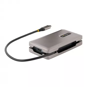 StarTech.com USB-C mitme pordiga adapter, 4K 60Hz HDMI 2.0b, HDR, USB 3.2 Gen 2 10Gbps jaotur (2xUSB-C, 1xUSB-A), 100W PD läbipääs, mini reisidokk, 12 inch/30cm kaabel, sülearvuti dokkimisjaam