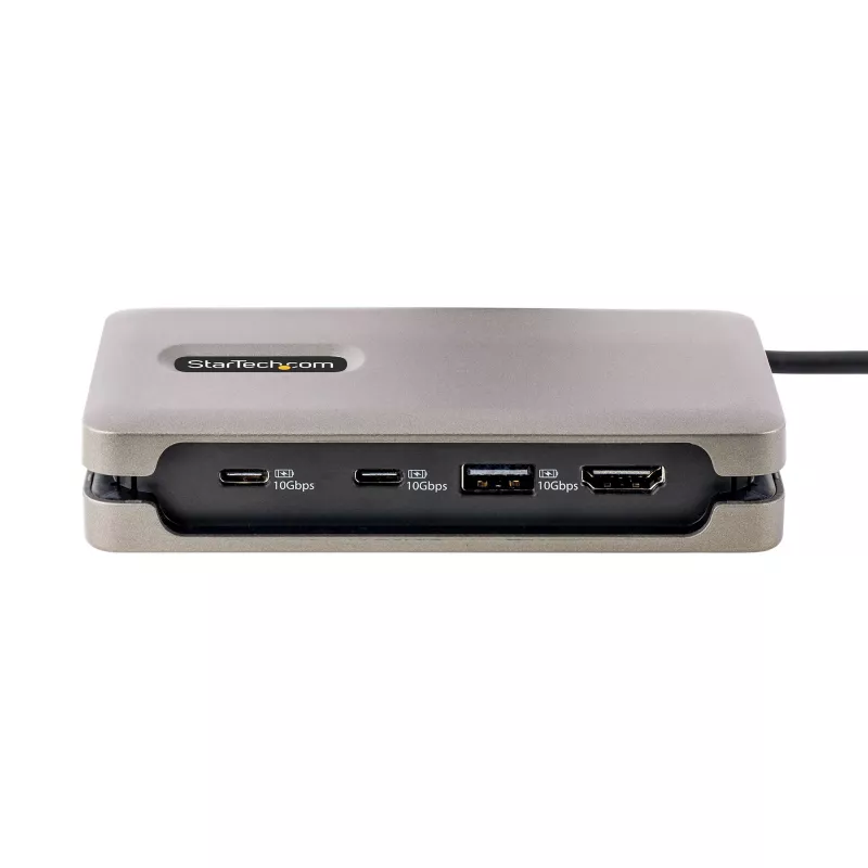 StarTech.com USB-C mitme pordiga adapter, 4K 60Hz HDMI 2.0b, HDR, USB 3.2 Gen 2 10Gbps jaotur (2xUSB-C, 1xUSB-A), 100W PD läbipääs, mini reisidokk, 12 inch/30cm kaabel, sülearvuti dokkimisjaam