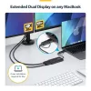 StarTech.com USB–kahe HDMI-adapter, USB A/C kahele HDMI-ekraanile (1x 4K30Hz, 1x 1080p), integreeritud USB-A–C-dongel, 4 tolli/11 cm kaabel, USB 3.0–HDMI-ekraaniadapter, Windows ja macOS