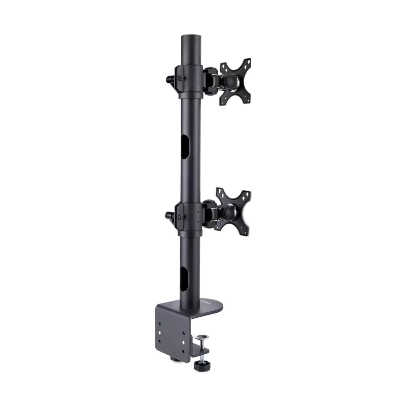 StarTech.com lauakinnitus 2 vertikaalselt virnastatud monitorile, kahele 49-tollisele, kokku 32 kg, C-klamber, kiirkinnitusega VESA-süsteem, laiekraan 16:9/ülilaiekraan 32:9, TAA