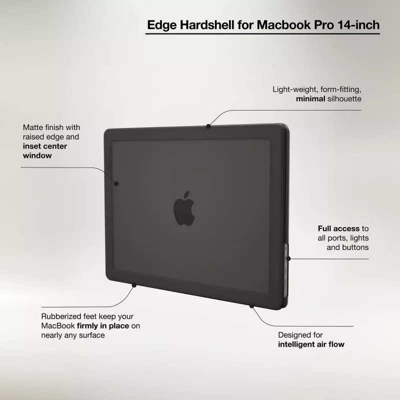 Incase Edge kõvakest ümbris Makrolon®-iga 14-tollisele MacBook Pro-le (M1-M4, 2021-2024)