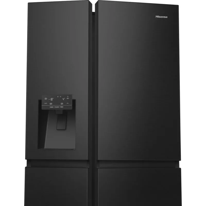 Hisense RS818N4TFC kõrvuti külmik eraldiseisev 632 L must, roostevaba teras