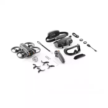 DJI Avata 2 Fly Smart Combo droon — 4 rootoriga kvadrokopter, 48 MP kaamera, 3840×2160 video, 2150 mAh aku, Wi‑Fi ja Bluetooth
