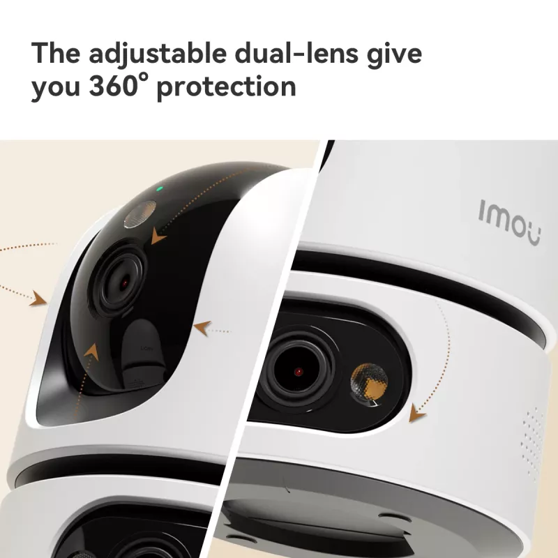 IP turvakaamera IMOU Ranger Dual Pro 6MP — Siseruumi lauale, 2304×1296, 3,6 mm, 8× digitaalne suum, 91°×47° vaatenurgad