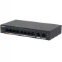 Hallatav L2 Gigabit PoE lüliti DAHUA CS4010-8GT-60 — 10x Gigabit (10/100/1000), 20 Gbit/s, 8000 MAC, Laua-/Seinale paigaldatav, Must