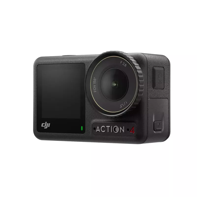 Action camera DJI Osmo Action 4 — 4K Ultra HD, CMOS sensor, 155° FOV, MicroSD up to 512 GB, veekindel 18 m, 145 g