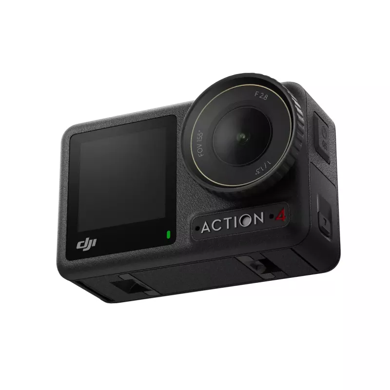 Action camera DJI Osmo Action 4 — 4K Ultra HD, CMOS sensor, 155° FOV, MicroSD up to 512 GB, veekindel 18 m, 145 g