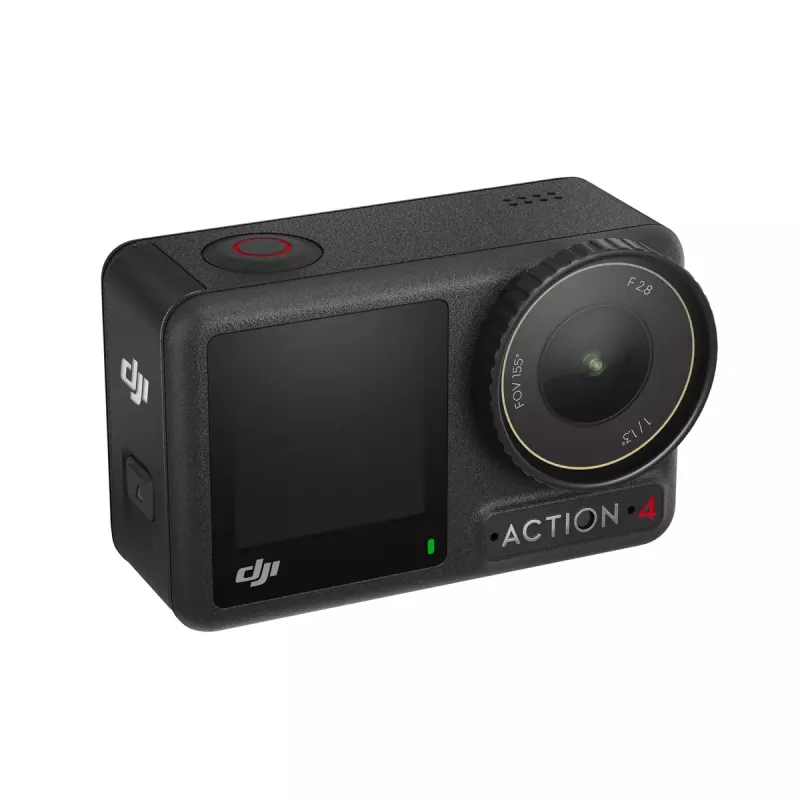 Action camera DJI Osmo Action 4 — 4K Ultra HD, CMOS sensor, 155° FOV, MicroSD up to 512 GB, veekindel 18 m, 145 g