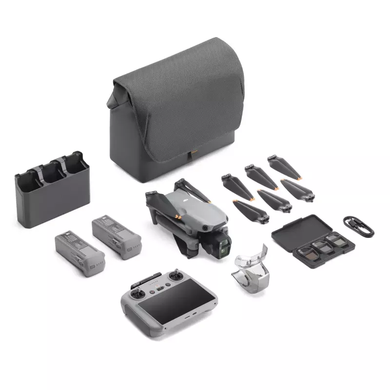 Kvadrokopter DJI Air 3s Fly More Combo — 50 MP kaamera, 4K 3840×2160, 27 m/s, 32 000 m ulatus, 4276 mAh aku, hall