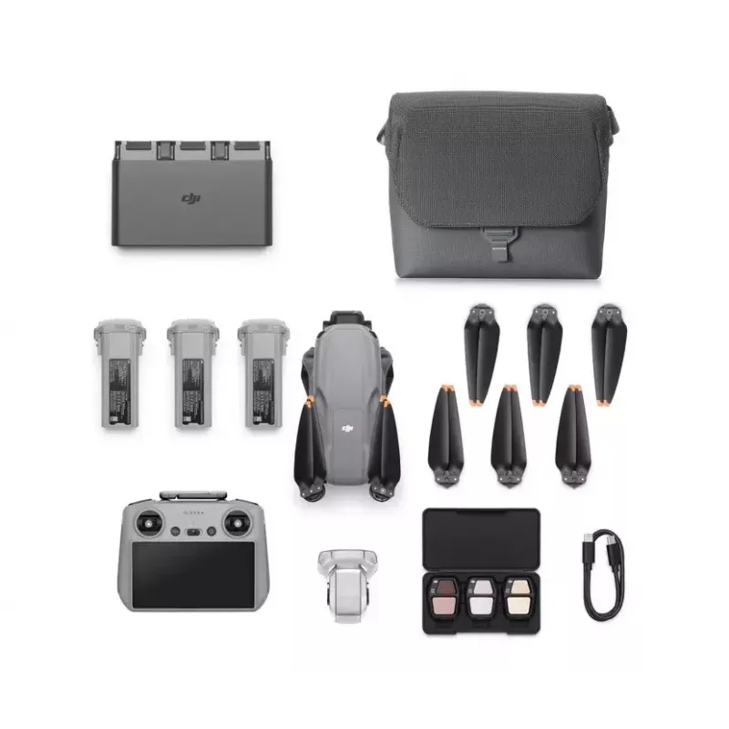 Kvadrokopter DJI Air 3s Fly More Combo — 50 MP kaamera, 4K 3840×2160, 27 m/s, 32 000 m ulatus, 4276 mAh aku, hall