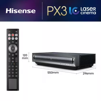 Hisense PX3 projektsiooniteleri ülilühike viskekaugusega projektor 2800 ANSI luumenit UHD 4K (3840x2160) must, tumehall