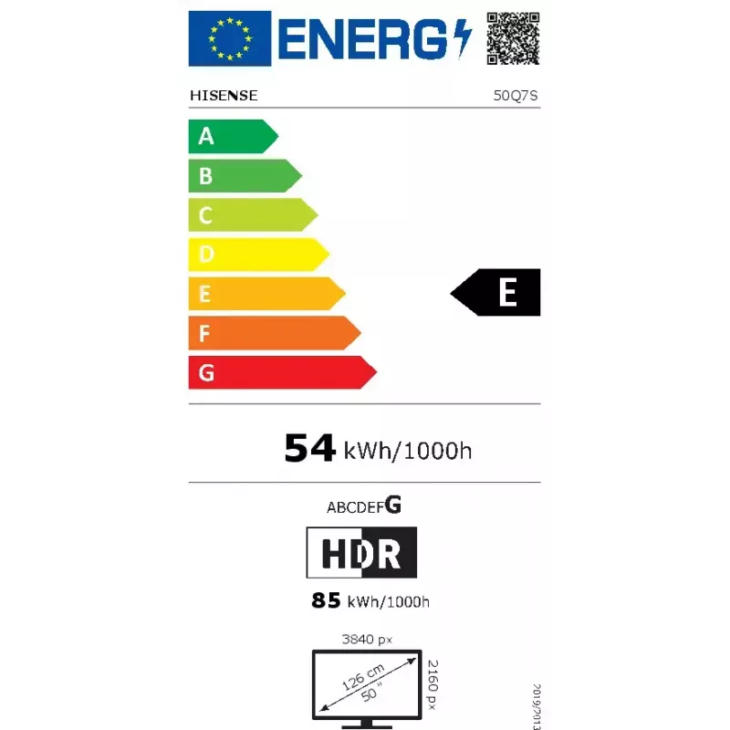 TV Hisense 50Q7S 50 tolli (127 cm) QLED 4K Ultra HD Smart TV, Direct-LED, HomeOS, Wi‑Fi, must