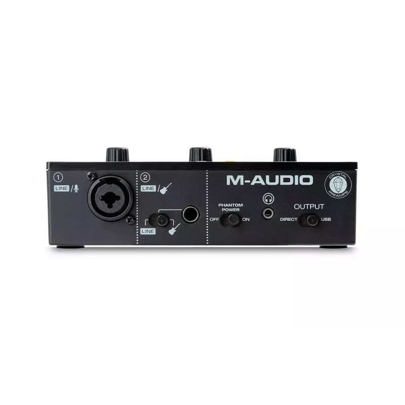 Heliliides M-Audio M-Track Solo — USB 16-bit/48 kHz, 1-sisend/1-väljund, XLR/TRS-kombo- ja instrumendisisend, 48 V fantoomtoide, kõrvaklapiväljund