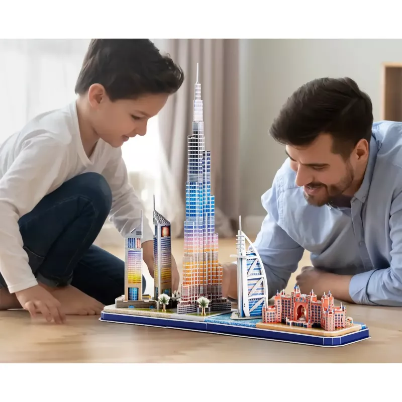 3D pusle CubicFun City Line Dubai LED, 182 tükki, 532×48 mm, vanus 10+