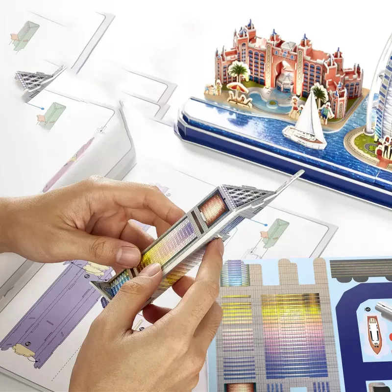 3D pusle CubicFun City Line Dubai LED, 182 tükki, 532×48 mm, vanus 10+