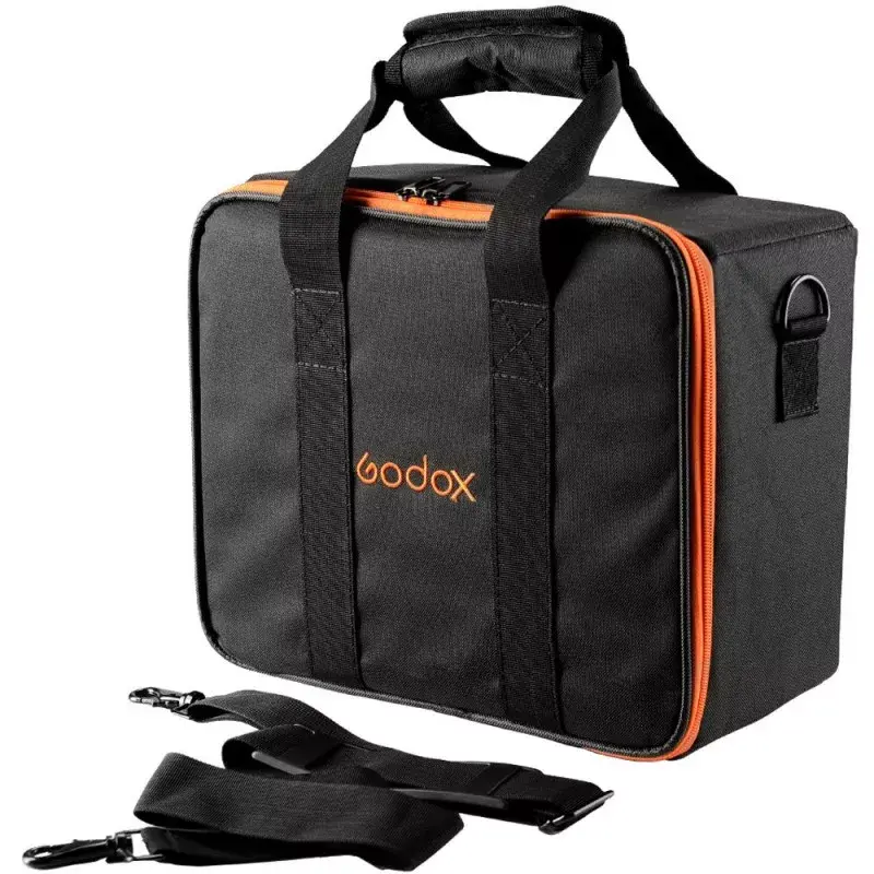 Kaamerakere kott Godox CB-12 AD600Pro-le, flanell/nailon, must ja oranž, õlarihmaga