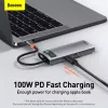 Baseus Metal Gleam USB 3.2 Gen 1 USB-C hall 100 W toiteedastus 4K Ultra HD