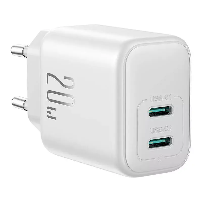Toiteadapter Joyroom JR-TCF12 kahe pordiga 20W (USB-C x2) valge