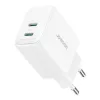 Toiteadapter Joyroom JR-TCF12 kahe pordiga 20W (USB-C x2) valge