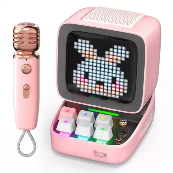 Mono kaasaskantav kõlar Divoom Ditoo-Mic Mini pink