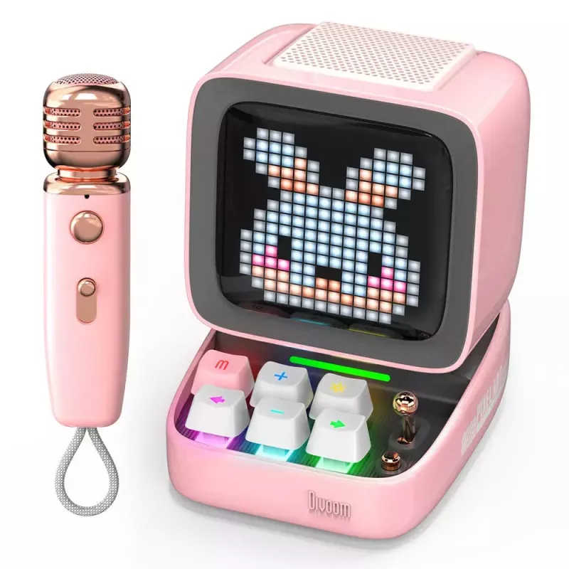 Mono kaasaskantav kõlar Divoom Ditoo-Mic Mini pink