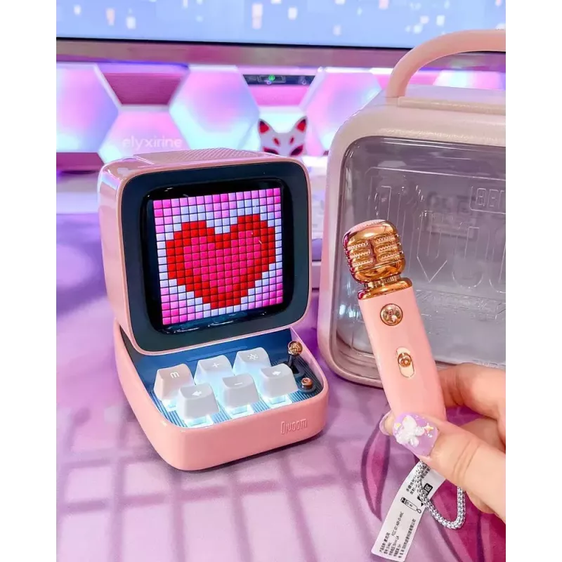 Mono kaasaskantav kõlar Divoom Ditoo-Mic Mini pink