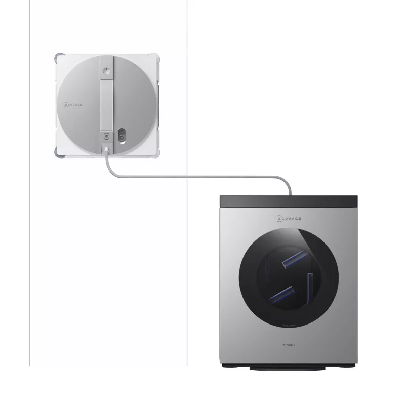 Akna puhastamise robot Ecovacs WINBOT W3 OMNI, aku 4500 mAh, 270×270×76 mm, hõbe/valge