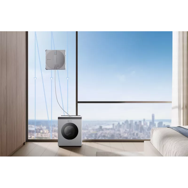 Akna puhastamise robot Ecovacs WINBOT W3 OMNI, aku 4500 mAh, 270×270×76 mm, hõbe/valge