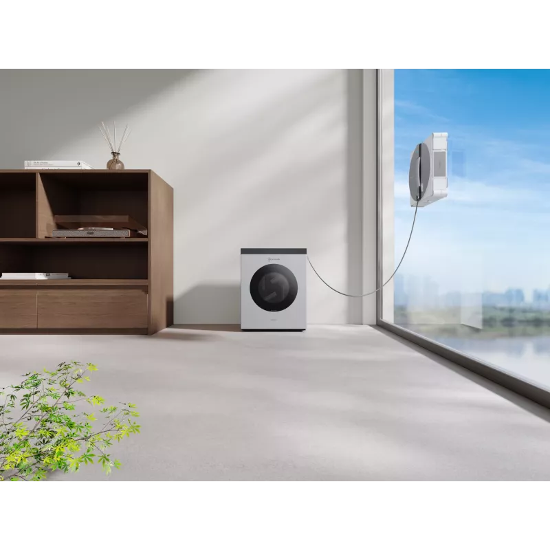 Akna puhastamise robot Ecovacs WINBOT W3 OMNI, aku 4500 mAh, 270×270×76 mm, hõbe/valge