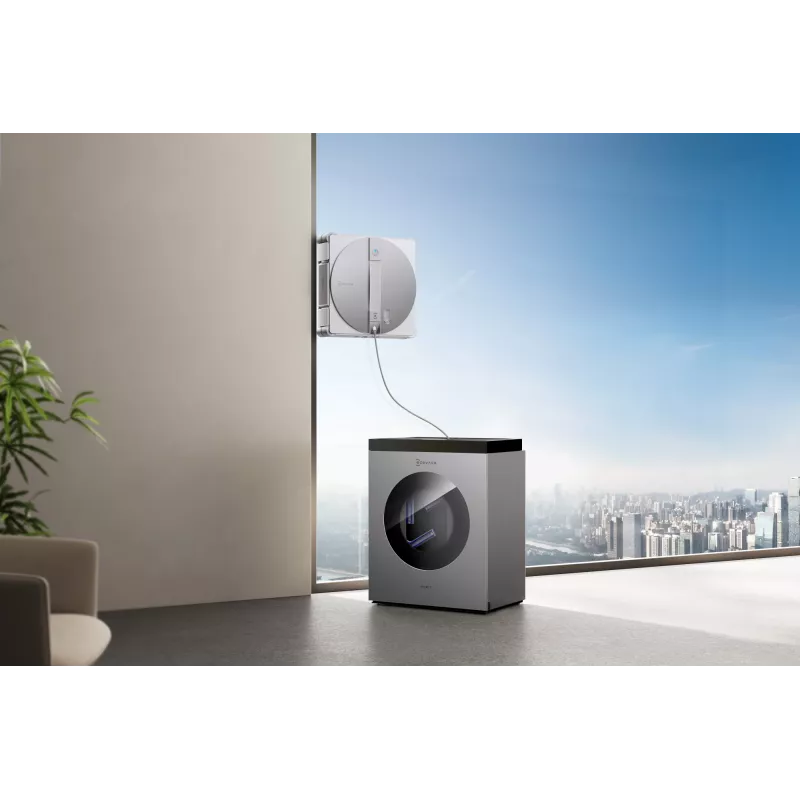 Akna puhastamise robot Ecovacs WINBOT W3 OMNI, aku 4500 mAh, 270×270×76 mm, hõbe/valge