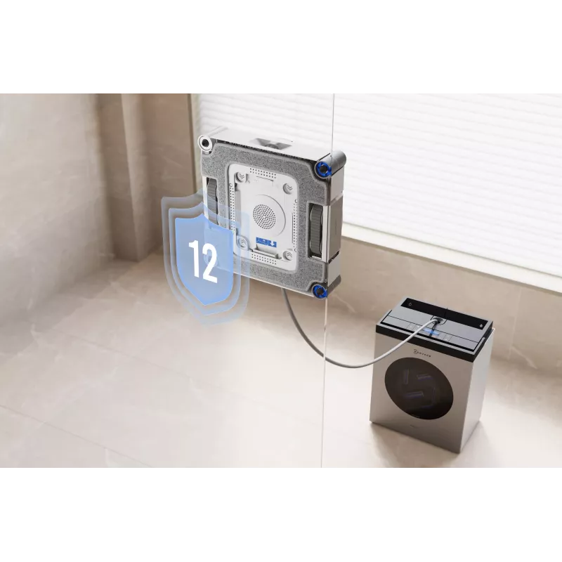 Akna puhastamise robot Ecovacs WINBOT W3 OMNI, aku 4500 mAh, 270×270×76 mm, hõbe/valge