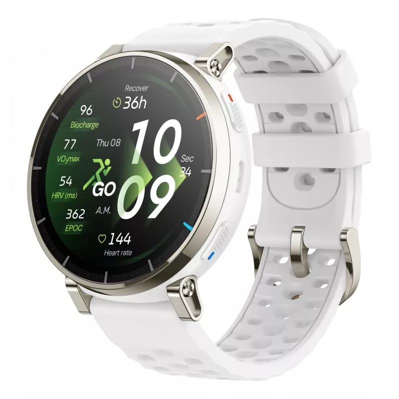 Amazfit Active 3 nutikell — 3,35 cm (1,32-tolline) AMOLED, 466×466, puuteekraan, GPS, 365 mAh, silikoonrihm