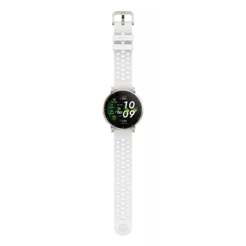 Amazfit Active 3 nutikell — 3,35 cm (1,32-tolline) AMOLED, 466×466, puuteekraan, GPS, 365 mAh, silikoonrihm