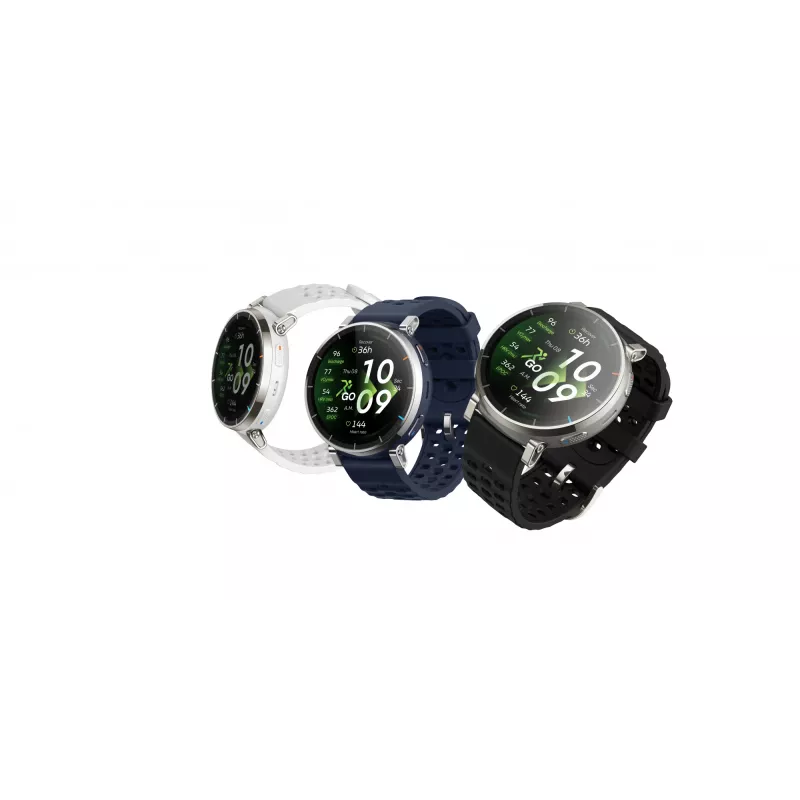 Amazfit Active 3 nutikell — 3,35 cm (1,32-tolline) AMOLED, 466×466, puuteekraan, GPS, 365 mAh, silikoonrihm
