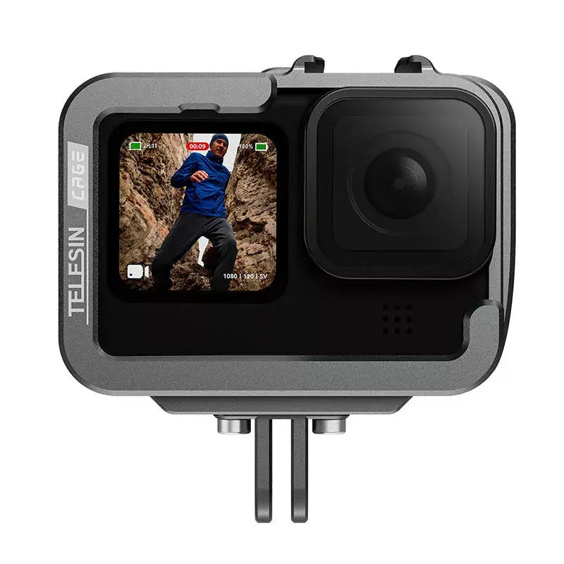 Alumiiniumist kaamerapuur Telesin GP-FMS-G11-TZ GoPro Hero 12/11/10/9 jaoks koos vertikaaladapteriga
