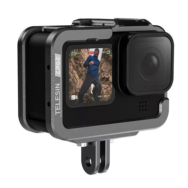 Alumiiniumist kaamerapuur Telesin GP-FMS-G11-TZ GoPro Hero 12/11/10/9 jaoks koos vertikaaladapteriga
