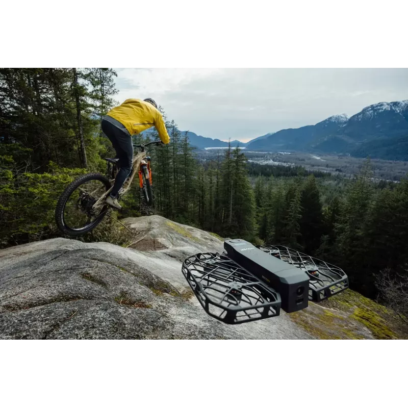 Mini-droon HOVERAir X1 Pro — 4 rootorit, 12 MP kaamera, 4K video, 1000 m ulatus, 1920 mAh aku, 32 GB sisemälu, Must