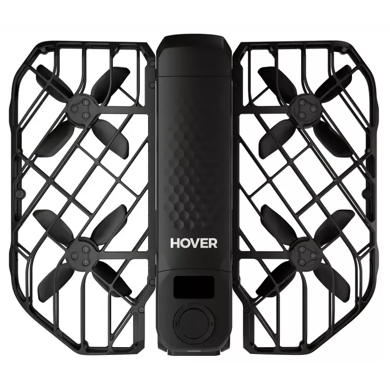 Mini-droon HOVERAir X1 Pro — 4 rootorit, 12 MP kaamera, 4K video, 1000 m ulatus, 1920 mAh aku, 32 GB sisemälu, Must