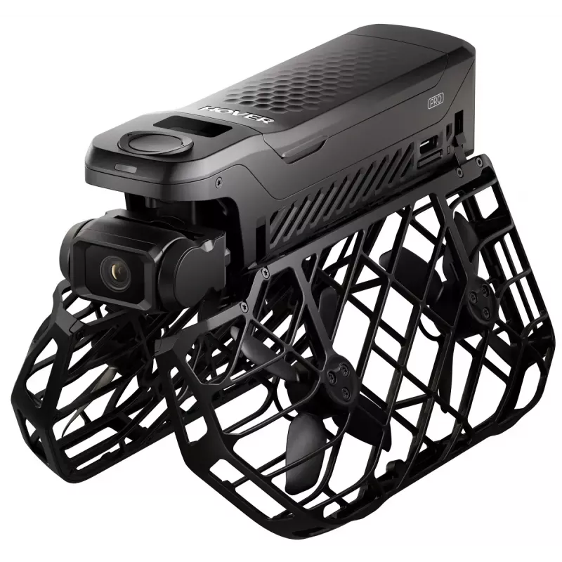 Mini-droon HOVERAir X1 Pro — 4 rootorit, 12 MP kaamera, 4K video, 1000 m ulatus, 1920 mAh aku, 32 GB sisemälu, Must