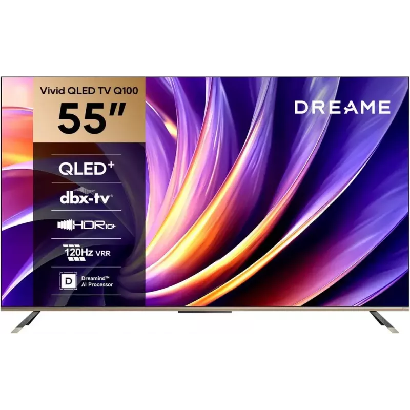 Nutiteler Dreame Vivid Q100 55 tolli, QLED+, 4K UHD, Google TV, 120Hz, AI protsessor, must