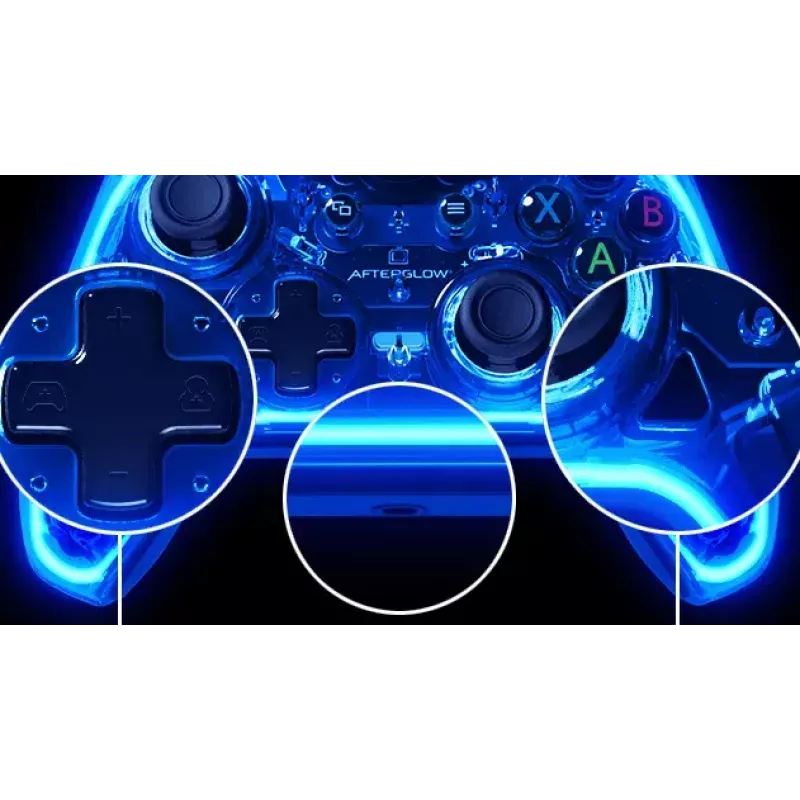 PDP Afterglow juhtmega kontroller, sinine/läbipaistev, USB, Xbox One, Series X/S