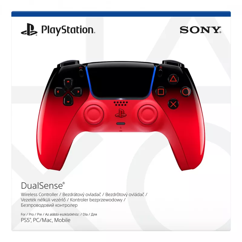 Gamepad Sony DualSense PlayStation 5-le — Bluetooth/USB, Aku, Must/Punane, USB-C, 188×69×189 mm