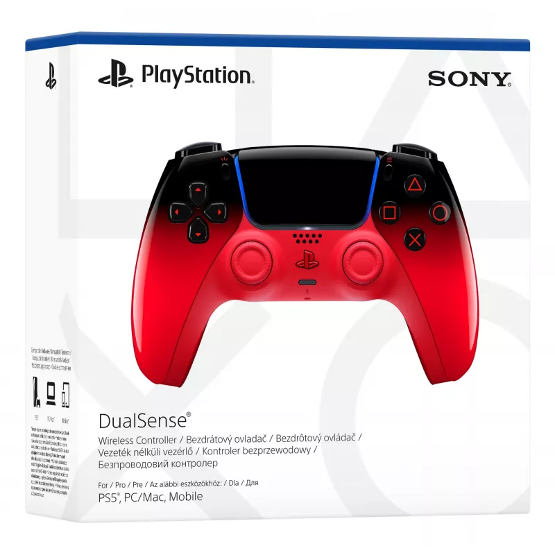 Gamepad Sony DualSense PlayStation 5-le — Bluetooth/USB, Aku, Must/Punane, USB-C, 188×69×189 mm