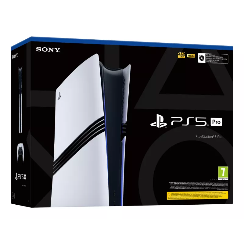 Mängukonsool Sony PlayStation 5 Pro – 2 TB SSD, GDDR6, Wi‑Fi 6/7, Ethernet, 8K tugi, must/valge