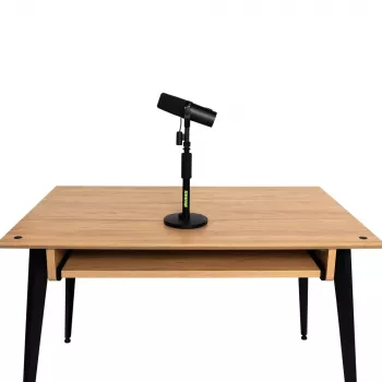 Lauamikrofoni statiiv Shure SH-DESKTOP1, ümmargune metallist alus, 3/8-tolline keere, kõrgus 26,7–40,6 cm, must