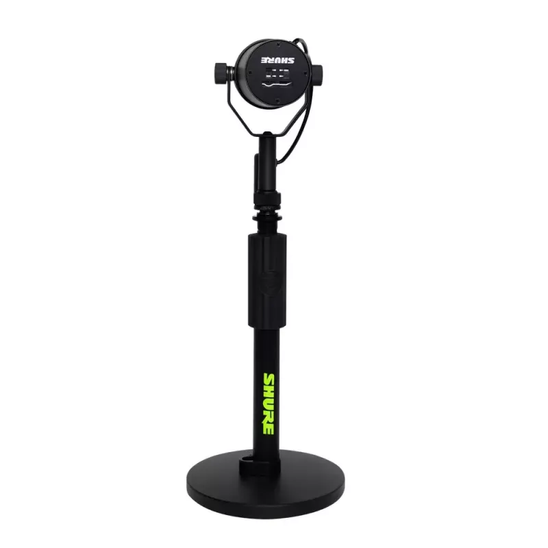 Lauamikrofoni statiiv Shure SH-DESKTOP1, ümmargune metallist alus, 3/8-tolline keere, kõrgus 26,7–40,6 cm, must
